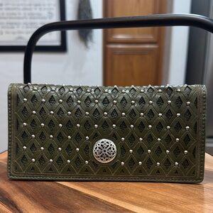 Brighton Olive Green Studded Wallet